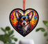 Chihuahua Black Stained Glass Effect Heart Suncatcher